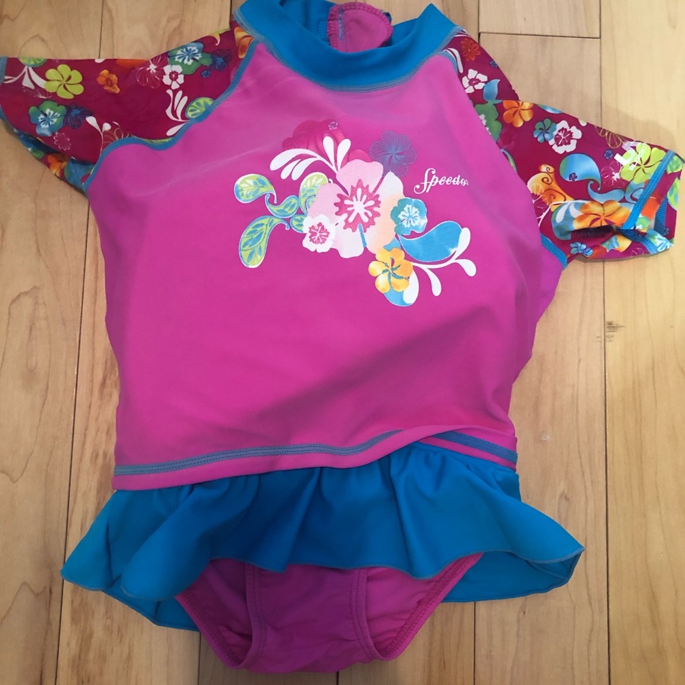 Toddler girls swimsuit with floats speedo m/l